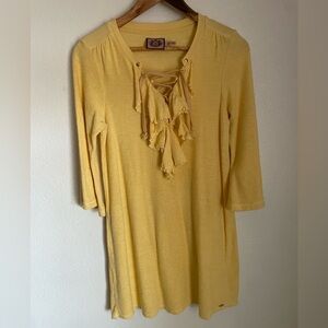 Juicy Couture yellow terry cloth bell sleeve mini dress
